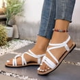 thumbnail image 5 of hoksml Women's Braided Flat Sandals Crisscross Straps Open Toe Bohemian Summer Beach Shoes for Ladies, 5 of 9