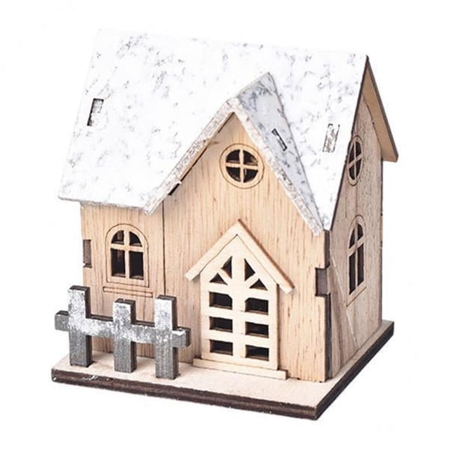 3xModren Estilo Navidad Casa De Pueblo Estatuilla Luz Cálida Mesa Regalos piezas