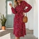 thumbnail image 3 of Vestido de manga larga para mujer, vestido de leopardo con cuello alto y estampado de leopardo, vestido de manga larga hasta la rodilla, vestido de manga larga con rendimiento finamente ajustado, 3 of 6