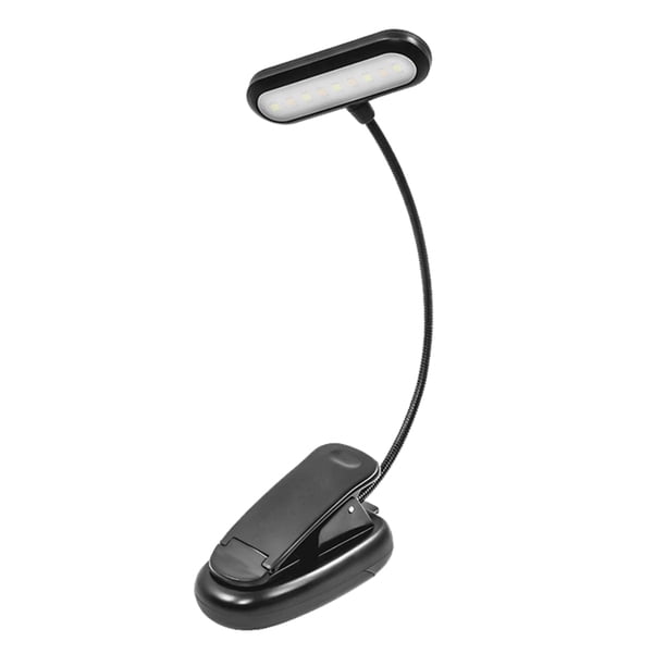 Lámpara LED flexible para lectura FL-H154A con 3 modos de luz y 9 LEDs, ajustable a múltiples ángulos (sin batería ni cable)
Otra versión:
Lámpara de clip portátil con 5 LEDs blancos y 4