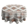 thumbnail image 4 of Round Waterproof Tablecloth 60×60 Inch, Boho Style Reusable Indoor/Outdoor Durable Table Cover for Party Kitchen Dinner Room Decor, 4 of 6