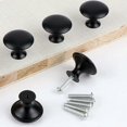 thumbnail image 3 of 24 Pack Matte Black Drawer Knobs, Round Furniture Knobs with Screws for Cabinets, Kitchen Bedside Tables (30mm), 3 of 5