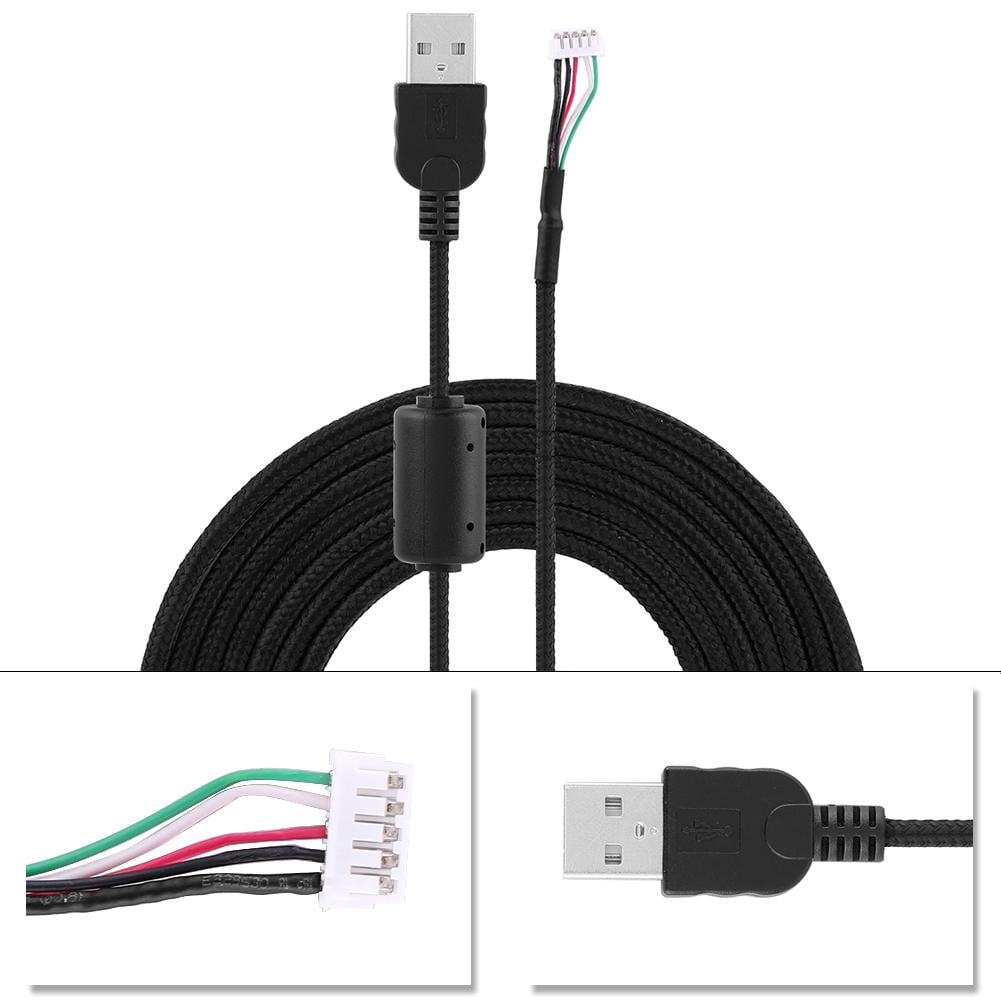 10 Pcs USB Cable & Mouse Feet Repair Kit For Logitech G500 G500s – Black