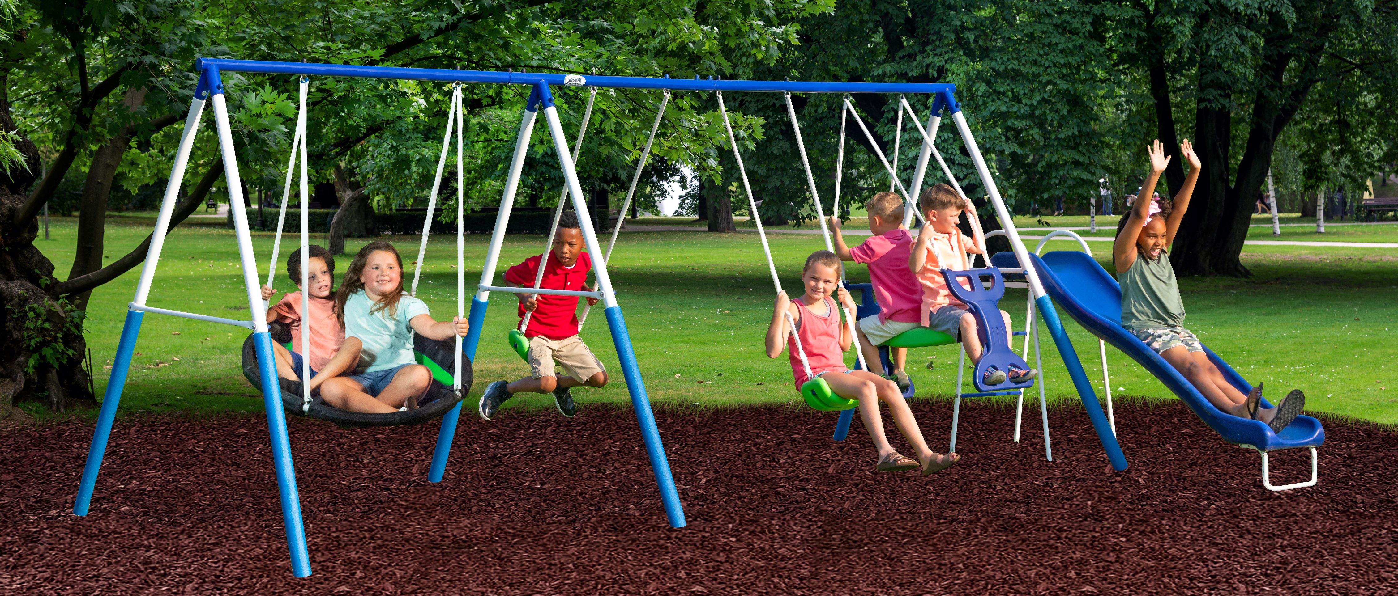 XDP Recreation All Star Playground Metal Swing Set for up to 7 Children - image 3 of 13