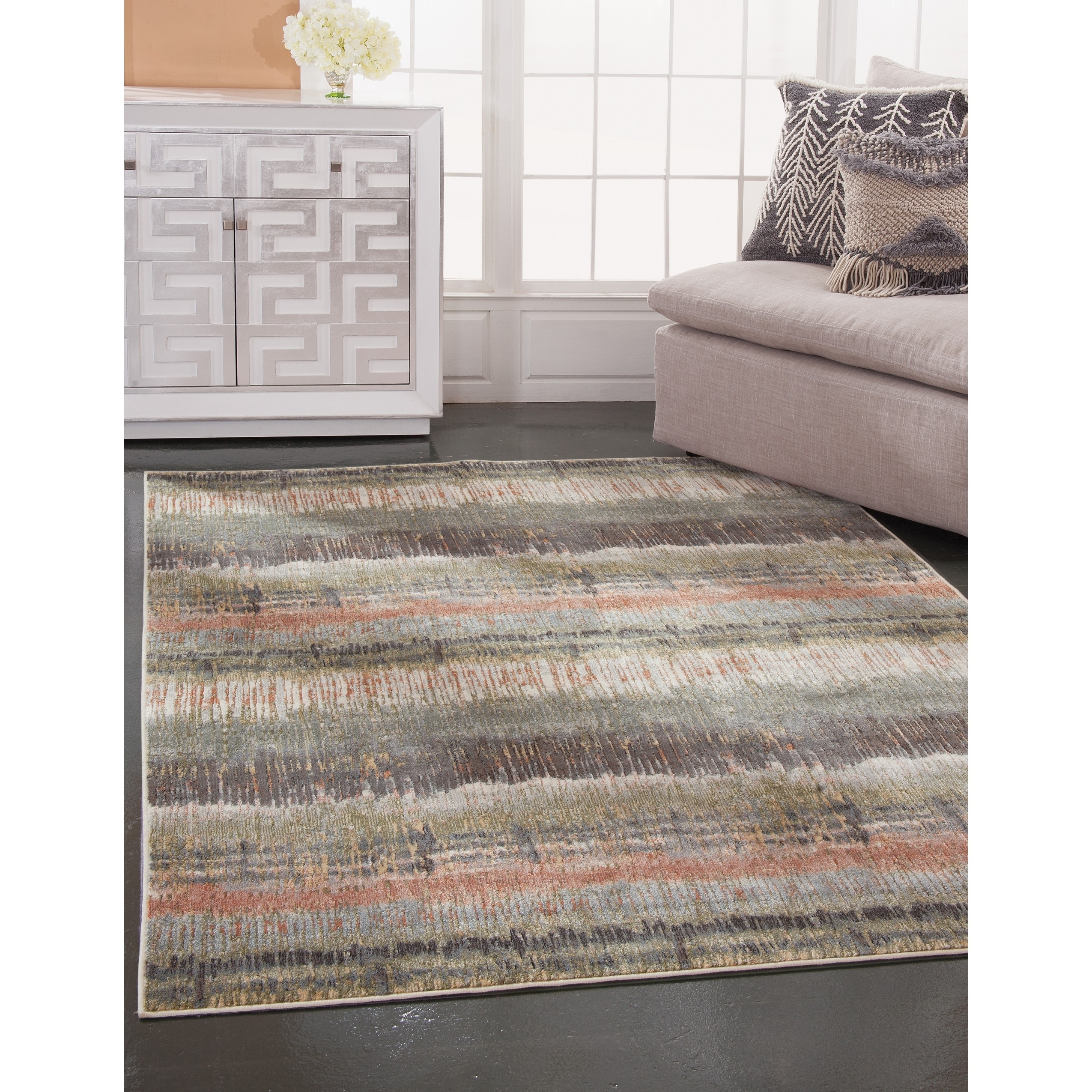 Greyson Living Averil Green/ Pink/ Multicolor Viscose Area Rug by
