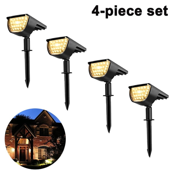 4 Pack Solar Landscape Spot Lights Outdoor 32 LED IP65 Waterproof Wireless Lights for Garden Yard Driveway Walkway Pool Patio