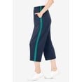 thumbnail image 3 of Woman Within Plus Size Petite Side-Stripe Cotton French Terry Capri, 3 of 4