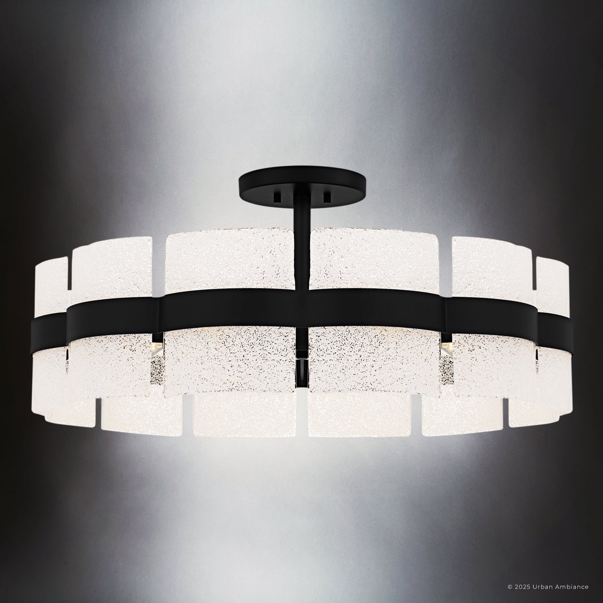 Luxury Contemporary Ceiling Light, Matte Black, UQL6500