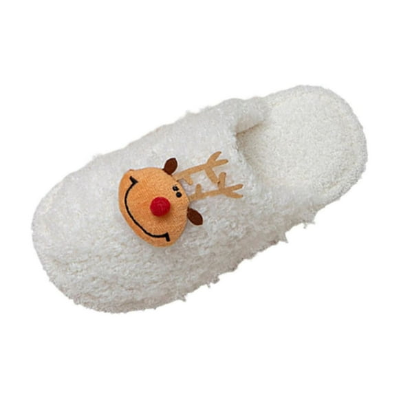 COM1950s Outdoor Christmas Tree, Women's Christmas Slippers, Winter Casual Style, Fleece Lined, Warm, Indoor Outdoor, Solid Color, Round Toe, Flat Slippers, Fuzzy Slippers Women