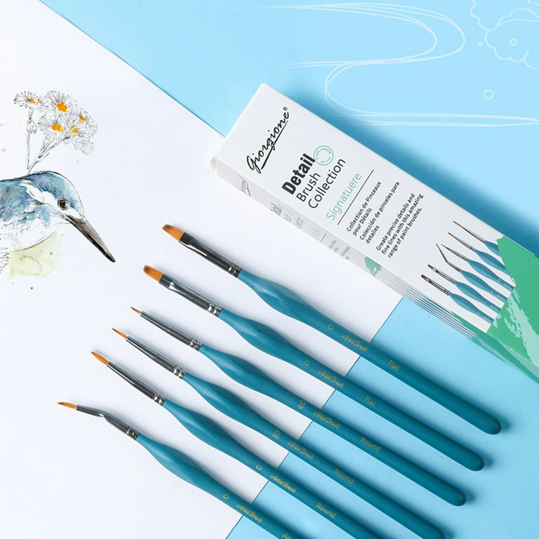 Pro Miniature Detail Paint Brush for w/ Ergonomic Handle for Painting Kids  Adult