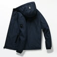 thumbnail image 7 of Men's Windbreaker Jacket Solid Color Zipper Pocket With Velvet Long Sleeved Hooded Casual Jacket Dark Blue 4XL Windbreakers for Men, 7 of 7