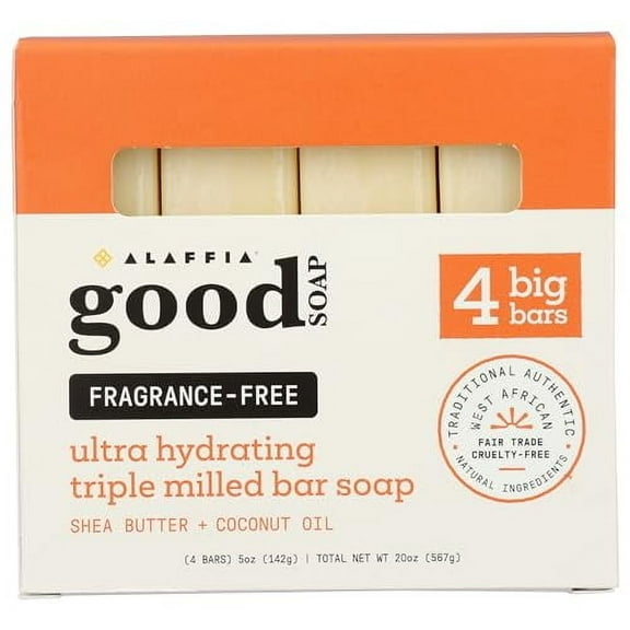 Alaffia Good Bar Soap Fragrance-Free - 1-4 Ct.