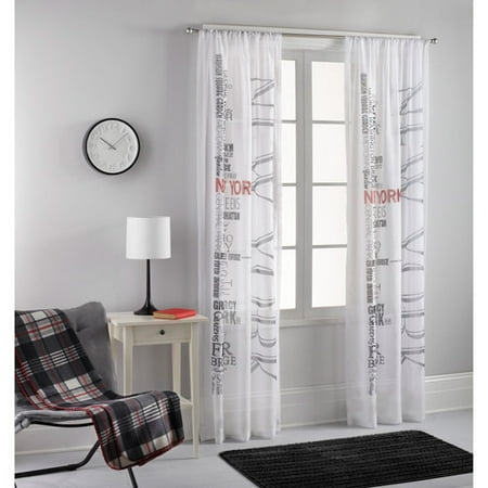 Mainstays Printed Sheer Panel Nyc 84"