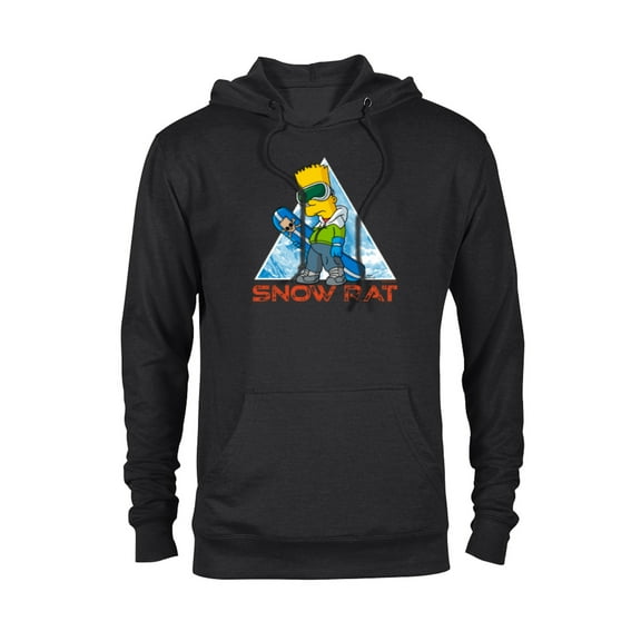 The Simpsons Bart Simpson Snowboarding Snow Rat - Pullover Hoodie for Adults - Customized-Black