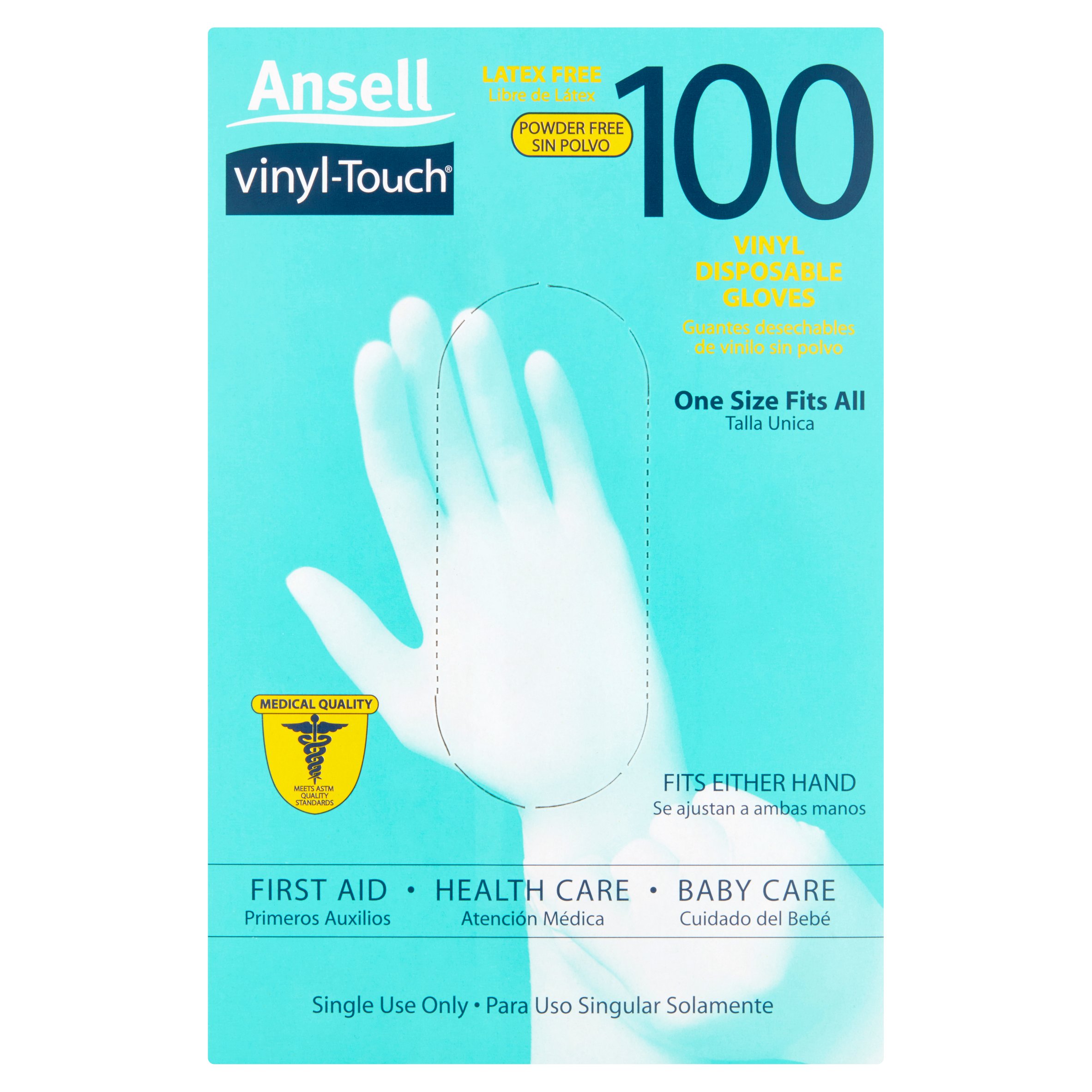 Ansell Vinyl Touch Gloves – Multi-Purpose, Disposable, Latex-Free, One Size Fits All! 100ct Gloves - image 3 of 4