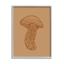 Stupell Industries Intricate Mushroom Nature Study Graphic Art Gray Framed Art Print Wall Art, Design by Ziwei Li