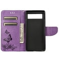 thumbnail image 6 of Feishell Wallet Case for Google Pixel 6a,Retro PU Leather Butterfly Embossed Pattern Full Protection Anti-Scratch Shockproof Magnetic Clasp Flip Holder Card Slots & Cash Pocket Phone Cover,Purple, 6 of 6