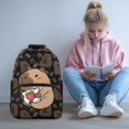 thumbnail image 2 of Pzuqiu Capybara Strawberry 17 Inch Kids Backpack for Ages 6-18 Elementary to High School, Large Capacity Lightweight Bookbag Breathable Schoolbag for Back to School Travel Use, 2 of 7