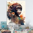 thumbnail image 2 of Designart Cute Monkey Floral Art I Canvas Wall Art, 2 of 5