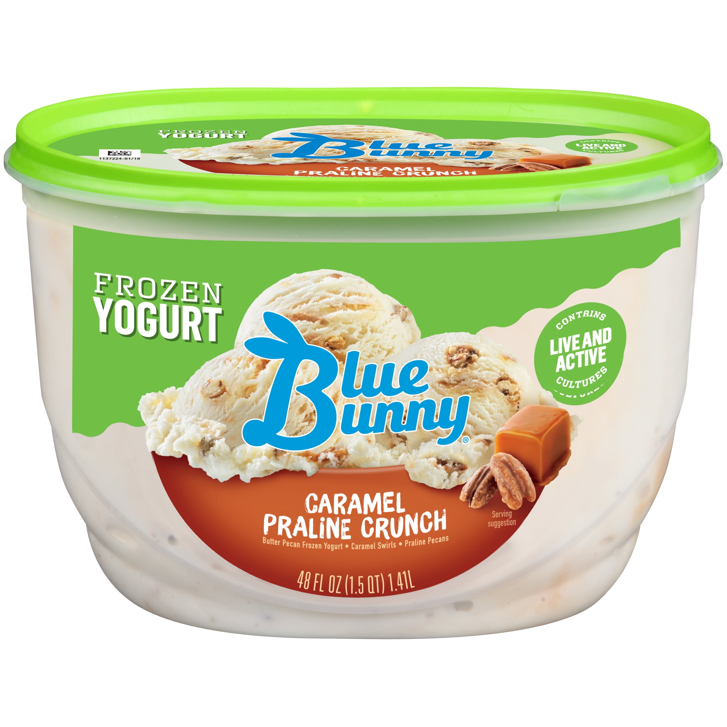 Blue Bunny Caramel Praline Crunch Frozen Yogurt, 48 fl oz