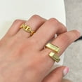 thumbnail image 2 of Geometric Adjustable Silver Plated Ring Unisex Fashion Accessory Statement Index Finger Ring Cool Design Everyday Wear, 2 of 7
