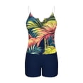 thumbnail image 3 of FAHXNVB Plus Size Tankini Swimsuit for Women Two Piece High Waist Bathing Suit with Built in Bras Sleevleess V Neck Tankini Top with Shorts,XXXXL,Blue 2, 3 of 5