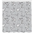 thumbnail image 3 of Ambesonne Flower Shower Curtain, Cat Kitten Cartoon, 69"Wx75"L, White, 3 of 3