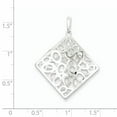thumbnail image 2 of 925 Sterling Silver Polished Square with Circles Shaped Pendant, 2 of 2