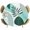 Turquoise, variant on Elastic Fitted Round Tablecloth, Brown Boho Geometric Waterproof Stretch Table Cover for 36"-44" Tables, Country Retro Abstract Lines Leaves Washable Outdoor Tablecloths for Patio, Picnic, Camping