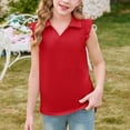 thumbnail image 5 of Abcomgle Girls Ruffle Short Sleeve Polo Shirts V-Neck Collared Girls Golf Shirt Quick Dry Athletic Sports Girls Uniform Shirts, 5 of 6