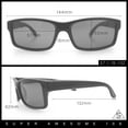 thumbnail image 3 of All Black Timeless Classic Narrow Rectangle Dad Shade Sunglasses Shiny Glass Lens, 3 of 7