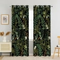 thumbnail image 3 of Botanical Blackout Curtains for Bedroom Black Out Farmhouse Rustic Floral Botanical Black Curtains for Living Room Darkening Grommet Window Treatments 2 Panels Set-52"W x 96"L (Pack of 2), 3 of 7