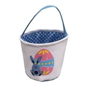 Jpgif Easter Basket Holiday Rabbit Bunny Printed Canvas Gift Carry Candy Bag