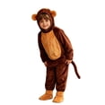 thumbnail image 3 of BMYJ Monkey Shaped Hooded Footed Jumpsuit with Curly Tail, Fun Animal Themed Outfit for Boys Girls, Plush Full Body Jumpsuit for Holiday Party Dress Up (Brown, 6-8 Years), 3 of 7