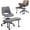 PU|Gray, variant on Ergonomic Cross Legged Office Chair with High Lumbar Support, Adjustable Height Kneeling Desk Chair for Meditation, ADHD & Yoga, Wide Criss Cross Seat with Wheels