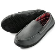 Ravelier Men's Moccasin Slippers with Flannel Lining