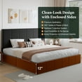 thumbnail image 2 of Amolife King Dutch Velvet Upholstered Platform Bed Frame with a Vertical-Channel-Tufted, Adjustable Headboard, Black, 2 of 8