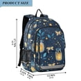 thumbnail image 2 of FORMRS Unisex School Backpack 17" Student Travel Bag with Laptop Compartment, Blue Fireflies Pattern, 2 of 7