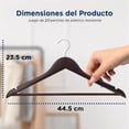 thumbnail image 2 of Ganchos de Madera Premium Serenelife, Ahorradores de Espacio, Resistentes, con Gancho Metálico Giratorio de 360°, para Abrigos, Pantalones y Vestidos, Marrón, Pack 20, 2 of 7