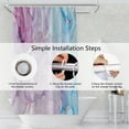 thumbnail image 6 of Abstract Purple and Blue Marble Shower Curtain for Bathroom Gradient Watercolor Gold Sand Waterproof Shower Curtains Modern Art Aesthetic Shower Curtain with Hooks Decorative, 72x72 Inch, 6 of 6