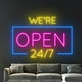 thumbnail image 4 of Handmadetneonsign We Are Open 24/7 Neon Sign, Open Logo Wall Art Decor, Welcome Wall Decor, 4 of 5