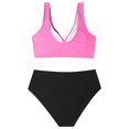 thumbnail image 6 of 2025 Clearance Items under $5 asdoklhq womens plus size swimsuits,Summer Women's Split Stripe High Waist Open Back Hollow Bikini Swimsuit, 6 of 7