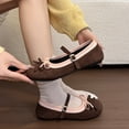 thumbnail image 6 of oqasdz Womens Casual Shoes Two Tone Bow Knot Slip On Buckle Snap Ballet Shoes Fashion Comfortable Everyday Loafers for Daily Wear Outdoor Summer, 6 of 7