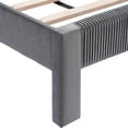 thumbnail image 2 of Furniture of America Dina Adult Full Velvet Fabric Platform Bed, Gray, 2 of 20