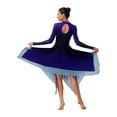 thumbnail image 2 of Hansber Women's Praise Dance Dress Long Sleeve Flowy Swing Asymmetrical Tunic Worship Liturgical Dancewear Royal Blue L, 2 of 6
