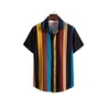thumbnail image 3 of Yuemengxuan Men’ s Wear-Resistant  Floral Print Turn-Down Collar Short Sleeve Shirt+ Short Pants, 3 of 7