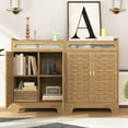 thumbnail image 2 of Spaco Coffee Bar Cabinet, Modern Farmhouse Buffet Sideboard with Drawer and Adjustable Shelf, Barn Door Storage Cabinet for Kitchen, Dining Room, Bathroom, Entryway, 2 of 12