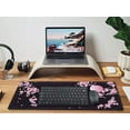 thumbnail image 4 of Cherry Blossoms Extended Mouse Pad Large Keyboard Mousepad Japanese Style Desktop Mat, Non-Slip Rubber Base with Stitched Edge XXL Black Large Desk Pad for Computer Laptop PC 31.5x15.7 Inch, 4 of 6