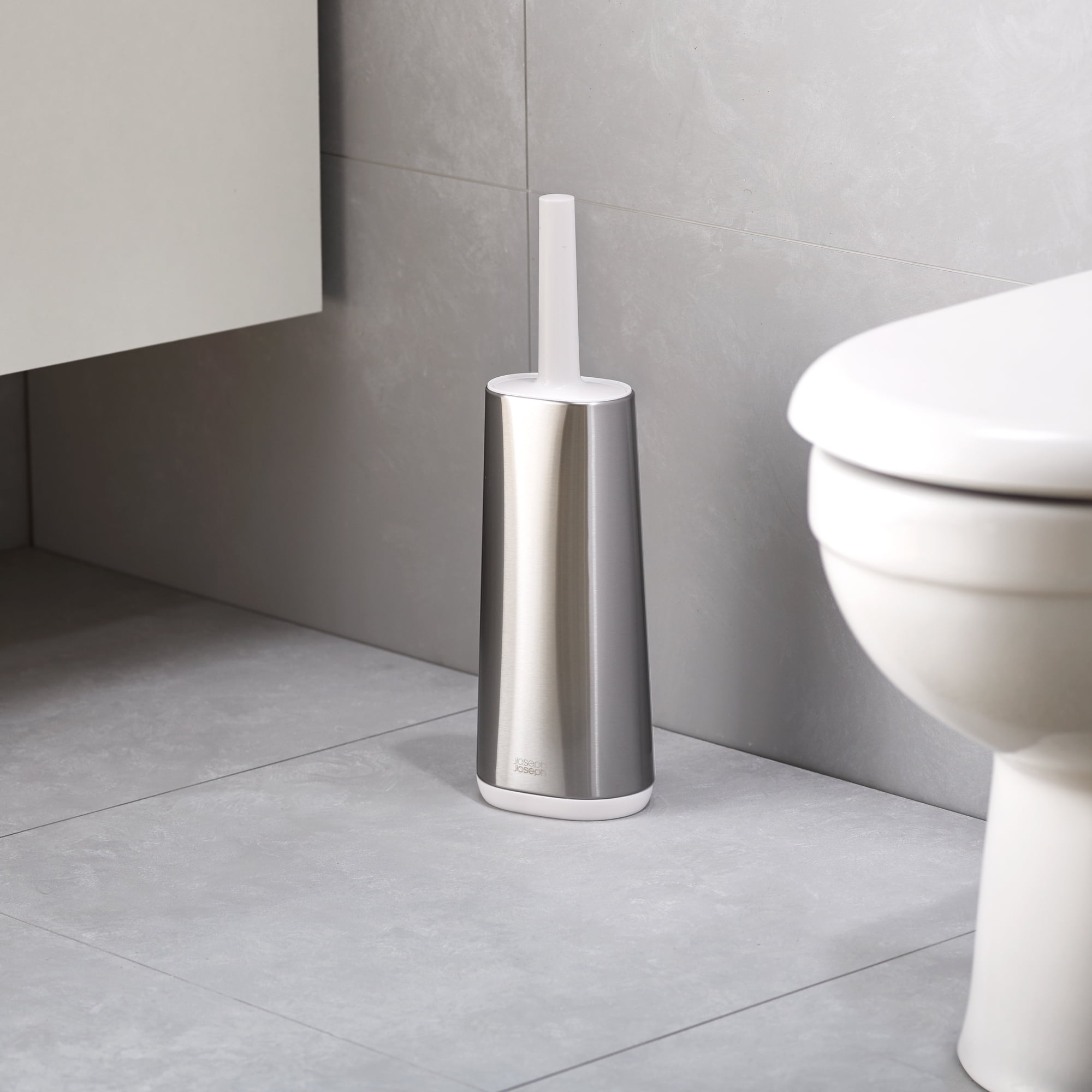 Joseph Joseph Flex Steel Anti-Drip Toilet Brush with Stainless Steel Holder