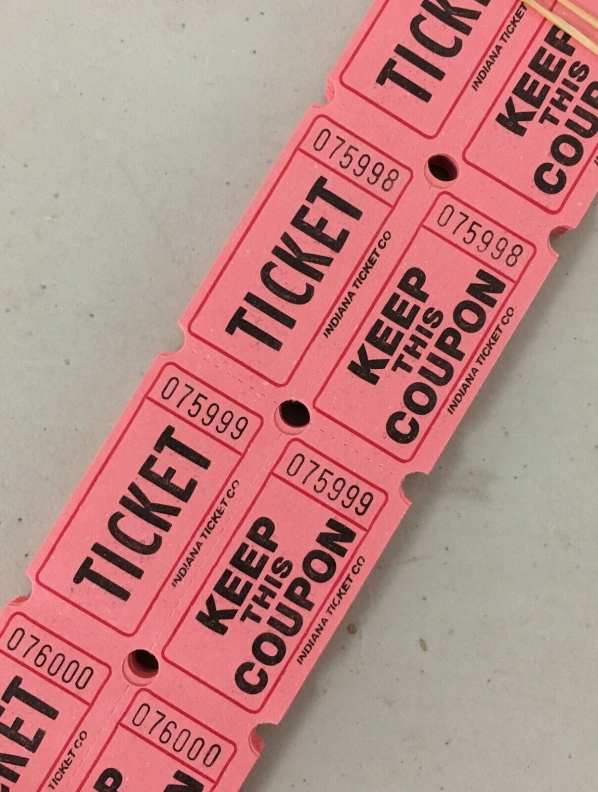 200 Double Stub Raffle Tickets Split the Pot 50/50 2 Part Folded As ...